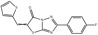 (5Z)-2-(4-fluorophenyl)-5-(thiophen-2-ylmethylidene)[1,3]thiazolo[3,2-b][1,2,4]triazol-6(5H)-one Structure