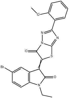 (3Z)-5-bromo-1-ethyl-3-[2-(2-methoxyphenyl)-6-oxo[1,3]thiazolo[3,2-b][1,2,4]triazol-5(6H)-ylidene]-1,3-dihydro-2H-indol-2-one|