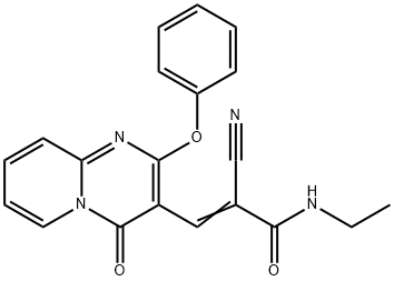 (2E)-2-cyano-N-ethyl-3-(4-oxo-2-phenoxy-4H-pyrido[1,2-a]pyrimidin-3-yl)prop-2-enamide Structure