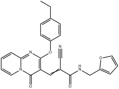 (2E)-2-cyano-3-[2-(4-ethylphenoxy)-4-oxo-4H-pyrido[1,2-a]pyrimidin-3-yl]-N-(furan-2-ylmethyl)prop-2-enamide Structure