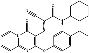 (2E)-2-cyano-N-cyclohexyl-3-[2-(4-ethylphenoxy)-4-oxo-4H-pyrido[1,2-a]pyrimidin-3-yl]prop-2-enamide Structure