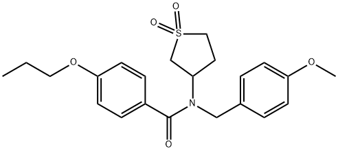 N-(1,1-dioxidotetrahydrothiophen-3-yl)-N-(4-methoxybenzyl)-4-propoxybenzamide,620556-10-7,结构式