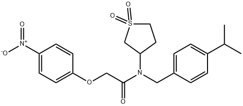 N-(1,1-dioxidotetrahydrothiophen-3-yl)-2-(4-nitrophenoxy)-N-[4-(propan-2-yl)benzyl]acetamide Struktur