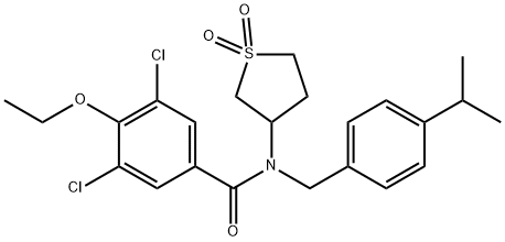 620559-45-7 3,5-dichloro-N-(1,1-dioxidotetrahydrothiophen-3-yl)-4-ethoxy-N-[4-(propan-2-yl)benzyl]benzamide