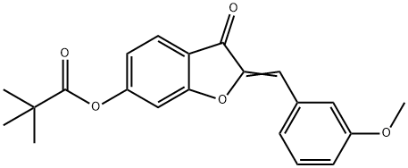 (2Z)-2-(3-methoxybenzylidene)-3-oxo-2,3-dihydro-1-benzofuran-6-yl 2,2-dimethylpropanoate 结构式