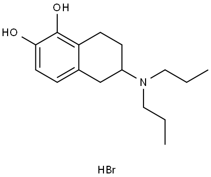 1,2-NAPHTHALENEDIOL, 6-(DIPROPYLAMINO)-5,6,7,8-TETRAHYDRO-, HYDROBROMIDE Struktur