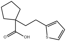 1-(2-(噻吩-2-基)乙基)环戊烷-1-羧酸, 62953-89-3, 结构式