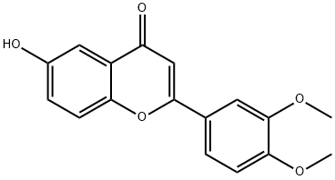 2-(3,4-dimethoxyphenyl)-6-hydroxy-4H-chromen-4-one Struktur