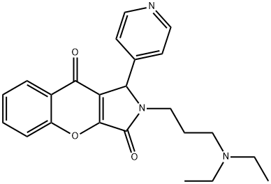 2-[3-(diethylamino)propyl]-1-(4-pyridinyl)-1,2-dihydrochromeno[2,3-c]pyrrole-3,9-dione Structure