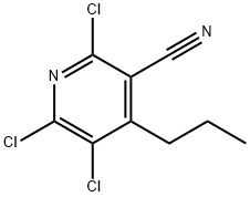2,5,6-三氯-4-丙基烟腈, 63195-40-4, 结构式