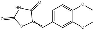 5-(3,4-ジメトキシベンジリデン)チアゾリジン-2,4-ジオン 化学構造式