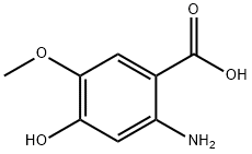 2-氨基-4-羟基-5-甲氧基苯甲酸, 63407-32-9, 结构式