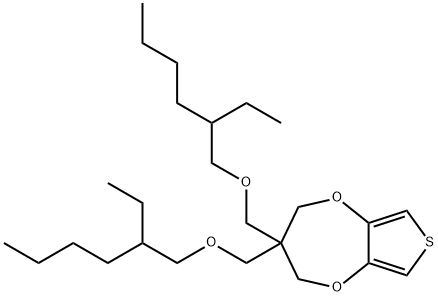 3,3-Bis-(2-ethyl-hexyloxymethyl)-3,4-dihydro-2H-thieno[3,4-b][1,4]dioxepine 化学構造式