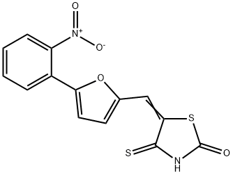 5-[5-(2-Nitro-phenyl)-furan-2-ylmethylene]-4-thioxo-thiazolidin-2-one Structure