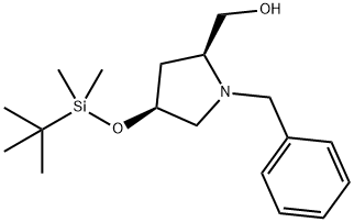 2-Pyrrolidinemethanol,4-[[(1,1-dimethylethyl)dimethylsilyl]oxy]-1-(phenylmethyl)-,(2S,4S)- Struktur