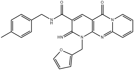 1-(2-furylmethyl)-2-imino-N-(4-methylbenzyl)-5-oxo-1,5-dihydro-2H-dipyrido[1,2-a:2,3-d]pyrimidine-3-carboxamide 结构式