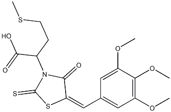 4-(methylsulfanyl)-2-[4-oxo-2-thioxo-5-(3,4,5-trimethoxybenzylidene)-1,3-thiazolidin-3-yl]butanoic acid,638139-15-8,结构式