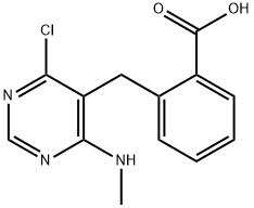2-((4-Chloro-6-(methylamino)pyrimidin-5-yl)methyl)benzoic acid 结构式