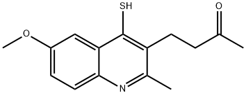 4-(6-methoxy-2-methyl-4-sulfanylquinolin-3-yl)butan-2-one Struktur
