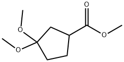 3,3-二甲氧基环戊酸甲酯, 64646-07-7, 结构式