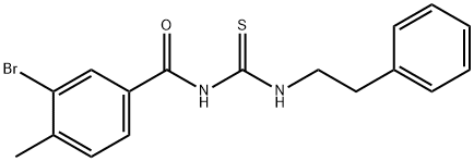 3-bromo-4-methyl-N-[(2-phenylethyl)carbamothioyl]benzamide 结构式
