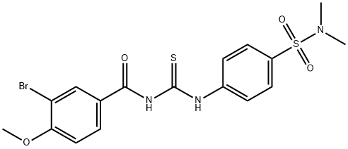 3-bromo-N-[({4-[(dimethylamino)sulfonyl]phenyl}amino)carbonothioyl]-4-methoxybenzamide Struktur