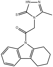 2-(3-methyl-5-sulfanyl-4H-1,2,4-triazol-4-yl)-1-(1,2,3,4-tetrahydro-9H-carbazol-9-yl)ethanone 结构式