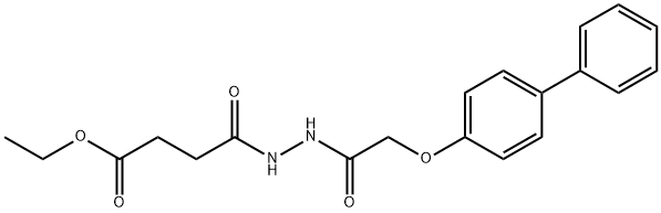 ethyl 4-{2-[(4-biphenylyloxy)acetyl]hydrazino}-4-oxobutanoate Structure