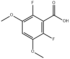 2,6-difluoro-3,5-dimethoxy benzoic acid 化学構造式