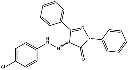 (4E)-4-[2-(4-chlorophenyl)hydrazinylidene]-2,5-diphenyl-2,4-dihydro-3H-pyrazol-3-one Structure