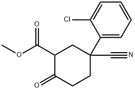 methyl 5-(2-chlorophenyl)-5-cyano-2-oxocyclohexanecarboxylate Structure