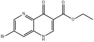 7-溴-4-氧代-1,4-二氢-1,5-萘啶-3-羧酸乙酯, 66093-18-3, 结构式