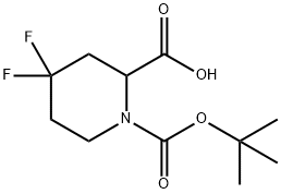 1-(tert-butoxycarbonyl)-4,4-difluoropiperidine-2-carboxylic acid Struktur