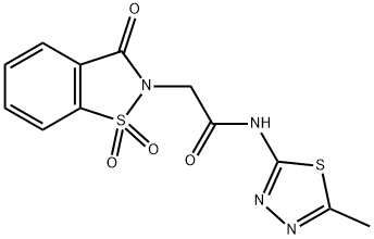 N-(5-甲基-1,3,4-噻二唑-2-基)-2-(1,1,3-三氧-2,3-二氢-1Λ6,2-苯并噻唑-2-基)乙酰胺 结构式