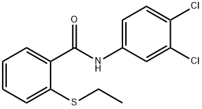 N-(3,4-dichlorophenyl)-2-(ethylsulfanyl)benzamide,663186-23-0,结构式