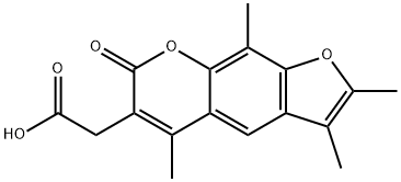 2-{2,3,5,9-tetramethyl-7-oxo-7H-furo[3,2-g]chromen-6-yl}acetic acid 化学構造式