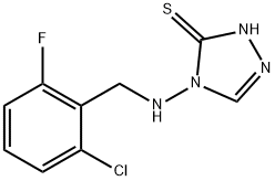 4-[(2-chloro-6-fluorobenzyl)amino]-2,4-dihydro-3H-1,2,4-triazole-3-thione Struktur