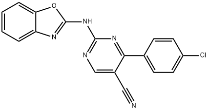 2-(1,3-benzoxazol-2-ylamino)-4-(4-chlorophenyl)pyrimidine-5-carbonitrile,669724-22-5,结构式