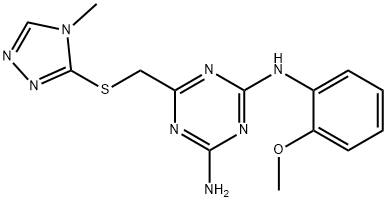 N-(2-methoxyphenyl)-6-{[(4-methyl-4H-1,2,4-triazol-3-yl)sulfanyl]methyl}-1,3,5-triazine-2,4-diamine Structure