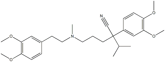 2-(3,4-ジメトキシフェニル)-2-エチル-5-[メチル[2-(3,4-ジメトキシフェニル)エチル]アミノ]-ペンタンニトリル 化学構造式