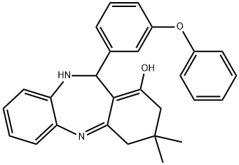 3,3-dimethyl-11-(3-phenoxyphenyl)-3,4,10,11-tetrahydro-2H-dibenzo[b,e][1,4]diazepin-1-ol Structure