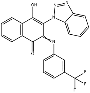 (Z)-3-(1H-benzo[d][1,2,3]triazol-1-yl)-4-hydroxy-2-((3-(trifluoromethyl)phenyl)imino)naphthalen-1(2H)-one Structure