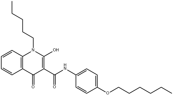 N-(4-(hexyloxy)phenyl)-2-hydroxy-4-oxo-1-pentyl-1,4-dihydroquinoline-3-carboxamide Structure