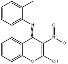 (E)-3-nitro-4-(o-tolylimino)-4H-chromen-2-ol Structure