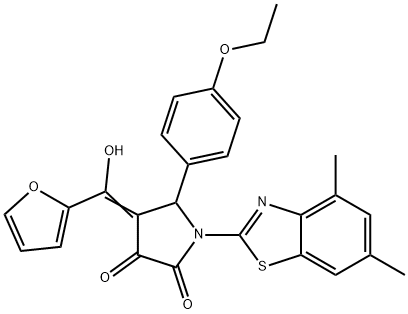 (E)-1-(4,6-dimethylbenzo[d]thiazol-2-yl)-5-(4-ethoxyphenyl)-4-(furan-2-yl(hydroxy)methylene)pyrrolidine-2,3-dione Structure