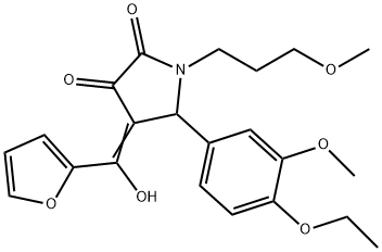 (E)-5-(4-ethoxy-3-methoxyphenyl)-4-(furan-2-yl(hydroxy)methylene)-1-(3-methoxypropyl)pyrrolidine-2,3-dione Structure