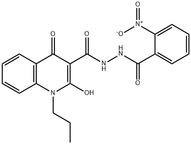 2-hydroxy-N'-(2-nitrobenzoyl)-4-oxo-1-propyl-1,4-dihydroquinoline-3-carbohydrazide Structure