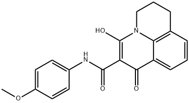 3-hydroxy-N-(4-methoxyphenyl)-1-oxo-1,5,6,7-tetrahydropyrido[3,2,1-ij]quinoline-2-carboxamide 化学構造式