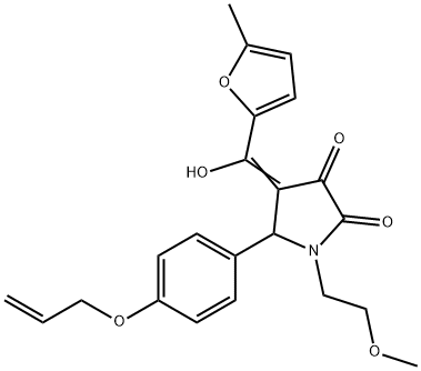 (E)-5-(4-(allyloxy)phenyl)-4-(hydroxy(5-methylfuran-2-yl)methylene)-1-(2-methoxyethyl)pyrrolidine-2,3-dione Struktur