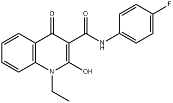 1-ethyl-N-(4-fluorophenyl)-2-hydroxy-4-oxo-1,4-dihydroquinoline-3-carboxamide Struktur